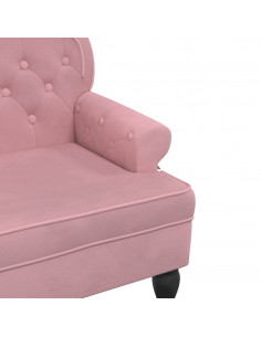 Panca con Schienale Rosa 119,5x64,5x75 cm in Velluto