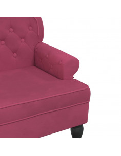 Panca con Schienale Rosso Vino 119,5x64,5x75 cm in Velluto