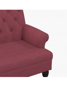 Panca con Schienale Rosso Vino 120x62x75,5 cm in Tessuto