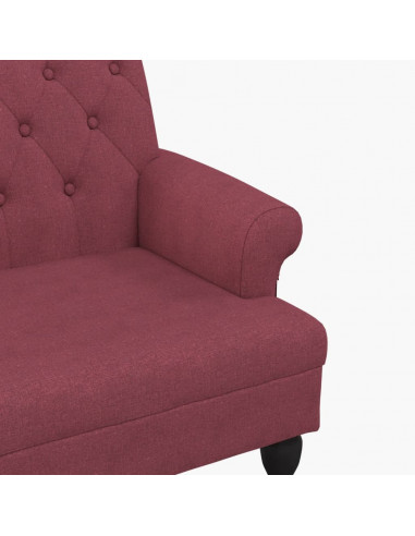 Panca con Schienale Rosso Vino 120x62x75,5 cm in Tessuto
