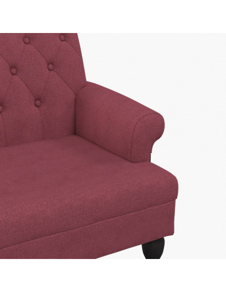 Panca con Schienale Rosso Vino 120x62x75,5 cm in Tessuto