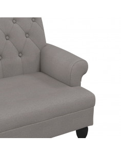 Panca con Schienale Tortora 120x62x75,5 cm in Tessuto