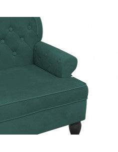 Panca con Schienale Verde Scuro 119,5x64,5x75 cm in Velluto