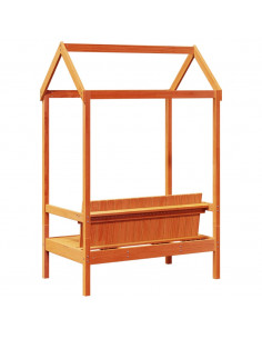 Panca con Tetto Marrone Cera 117,5x70x176,5 cm in Legno di Pino