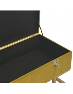 Panca con Vano Portaoggetti 105 cm Senape in Velluto