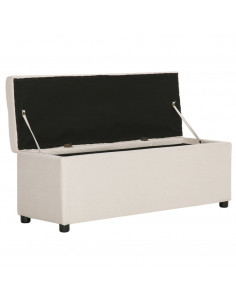 Panca con Vano Portaoggetti 116 cm Crema in Poliestere