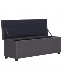 Panca con Vano Portaoggetti 116 cm Grigia in Similpelle