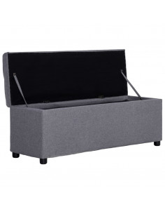 Panca con Vano Portaoggetti 116 cm Grigio Chiaro in Poliestere