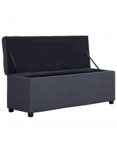 Panca con Vano Portaoggetti 116 cm Grigio Scuro in Poliestere