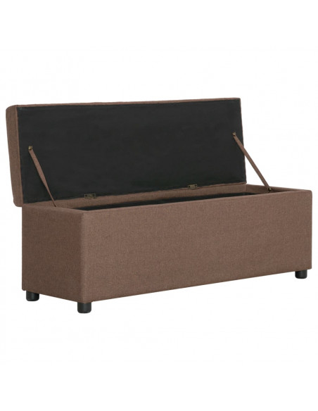 Panca con Vano Portaoggetti 116 cm Marrone in Poliestere