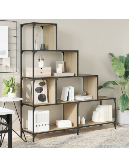 Libreria 4 Gradini Rovere Sonoma 139x33,5x149 Legno Multistrato