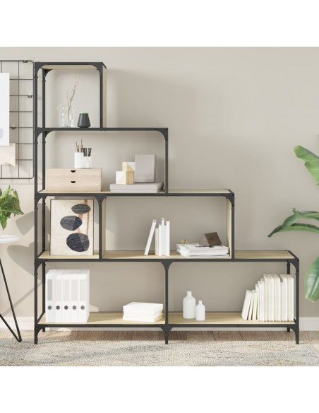 Libreria 4 Gradini Rovere Sonoma 139x33,5x149 Legno Multistrato