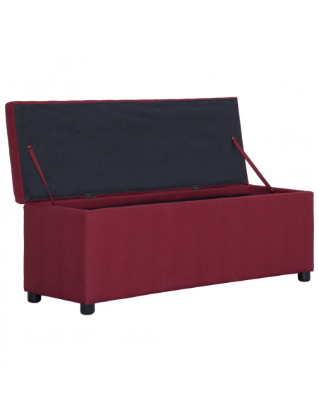 Panca con Vano Portaoggetti 116 cm Rosso Vino in Poliestere