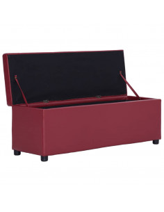 Panca con Vano Portaoggetti 116 cm Rosso Vino in Similpelle