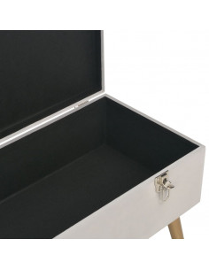 Panca con Vano Portaoggetti 80 cm Grigio in Velluto