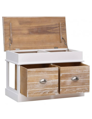 Panca da Ingresso 70x35x45 cm in Legno di Paulownia