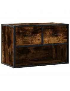 Mobile Porta TV Rovere Fumo 60x31x39,5 cm in Legno e Metallo 2