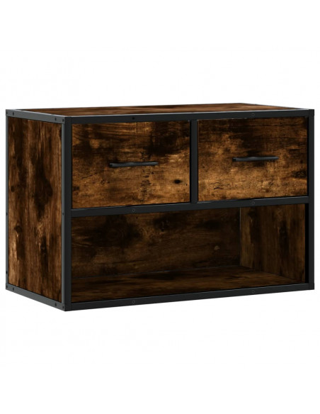 Mobile Porta TV Rovere Fumo 60x31x39,5 cm in Legno e Metallo
