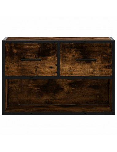 Mobile Porta TV Rovere Fumo 60x31x39,5 cm in Legno e Metallo