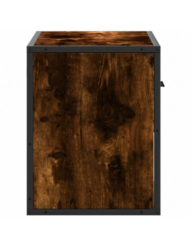 Mobile Porta TV Rovere Fumo 60x31x39,5 cm in Legno e Metallo