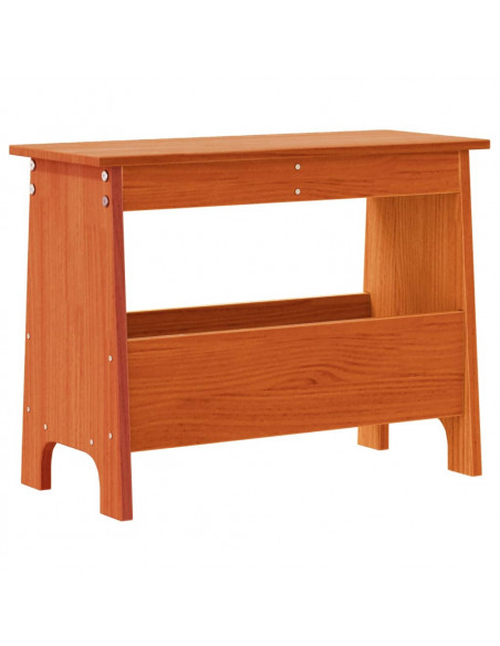 Panca da Ingresso Marrone Cera 60x28x45 cm Legno Massello Pino