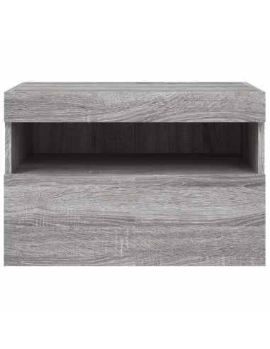 Mobile TV a Parete con Luci LED Grigio Sonoma 60x30x40 cm