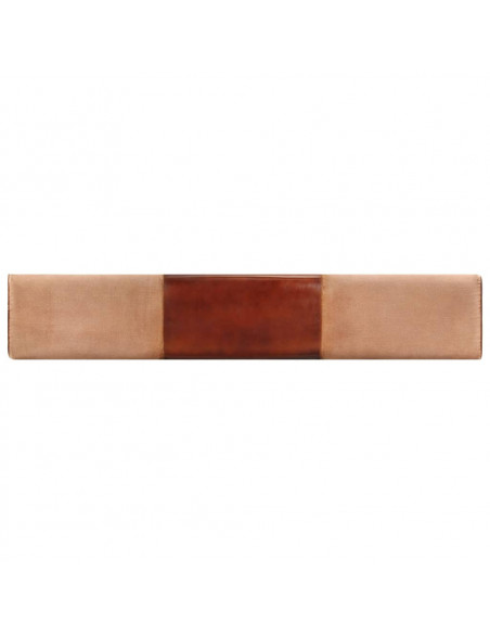 Panca da Palestra 160cm Vera Pelle Marrone e Massello di Acacia