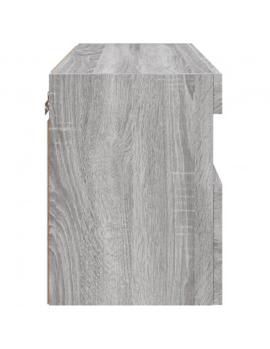 Mobile TV a Parete con Luci LED Grigio Sonoma 60x30x40 cm