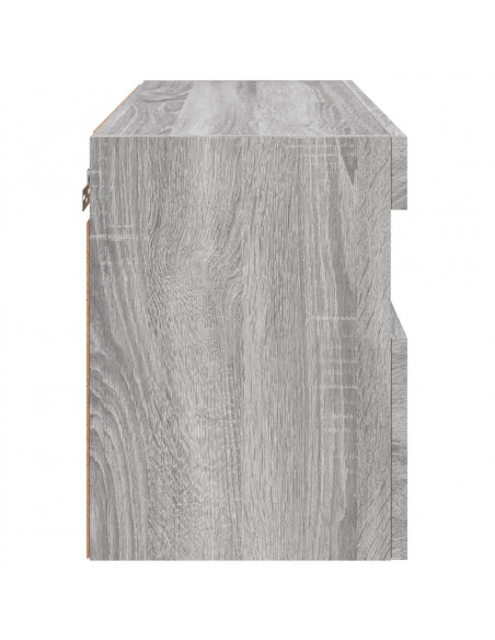 Mobile TV a Parete con Luci LED Grigio Sonoma 60x30x40 cm