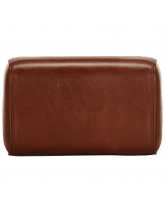 Panca da Palestra 38 cm Vera Pelle Marrone e Massello di Mango