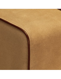 Panca da Palestra 58 cm Vera Pelle Marrone e Massello di Mango