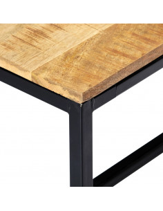 Panca da Pranzo 120 cm in Legno Massello di Mango Grezzo