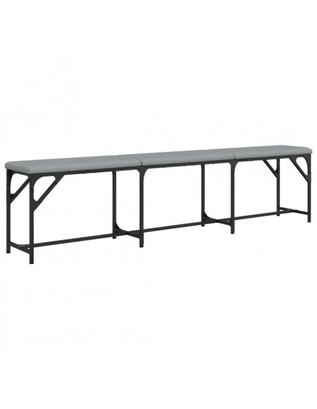 Panca da Pranzo Grigio Chiaro 186x32x45 cm in Acciaio e Tessuto