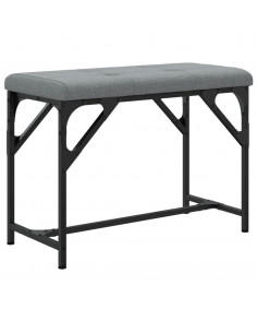 Panca da Pranzo Grigio Chiaro 62x32x45 cm in Acciaio e Tessuto