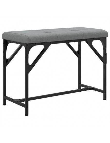 Panca da Pranzo Grigio Chiaro 62x32x45 cm in Acciaio e Tessuto