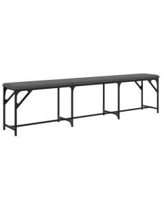 Panca da Pranzo Grigio Scuro 186x32x45 cm in Acciaio e Tessuto