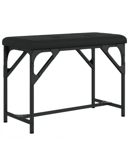 Panca da Pranzo Nera 62x32x45 cm in Acciaio e Similpelle