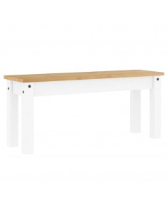Panca da Pranzo PANAMA Bianca 105x30x45 cm Legno Massello Pino