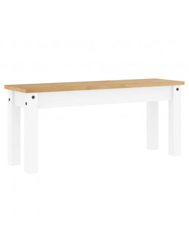 Panca da Pranzo Panama Bianca 105x30x45 cm Legno Massello Pino