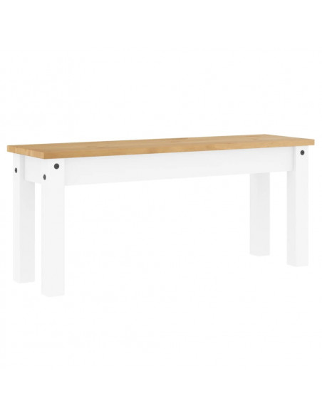 Panca da Pranzo PANAMA Bianca 105x30x45 cm Legno Massello Pino