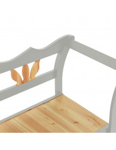Panca Grigia 107x45x75,5 cm Legno Massello di Abete