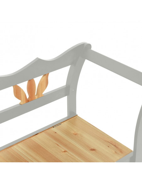 Panca Grigia 107x45x75,5 cm Legno Massello di Abete