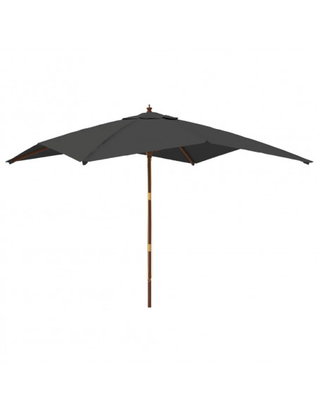 Ombrellone Giardino con Palo in Legno Antracite 300x300x273 cm