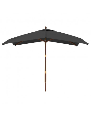 Ombrellone Giardino con Palo in Legno Antracite 300x300x273 cm