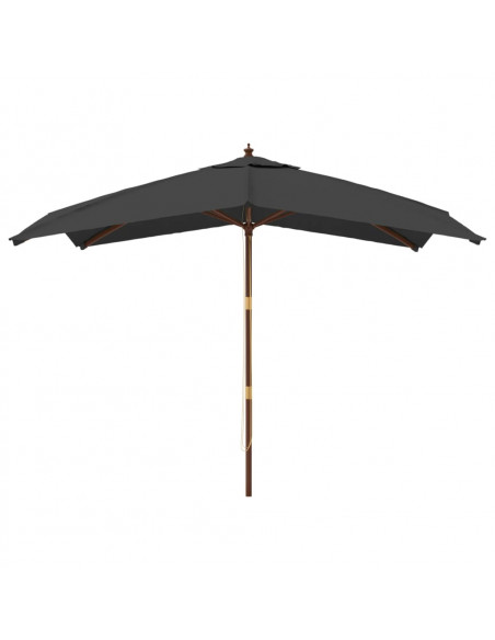 Ombrellone Giardino con Palo in Legno Antracite 300x300x273 cm