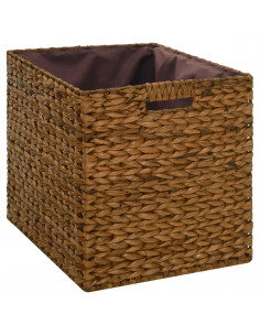 Panca in Giunco con 2 Ceste 71x40x42 cm Marrone