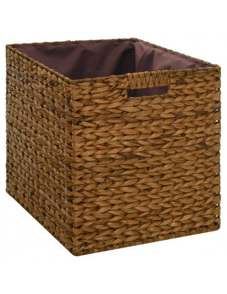 Panca in Giunco con 2 Ceste 71x40x42 cm Marrone