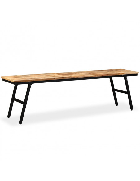 Panca in Legno di Teak di Recupero e Acciaio 160x35x45 cm
