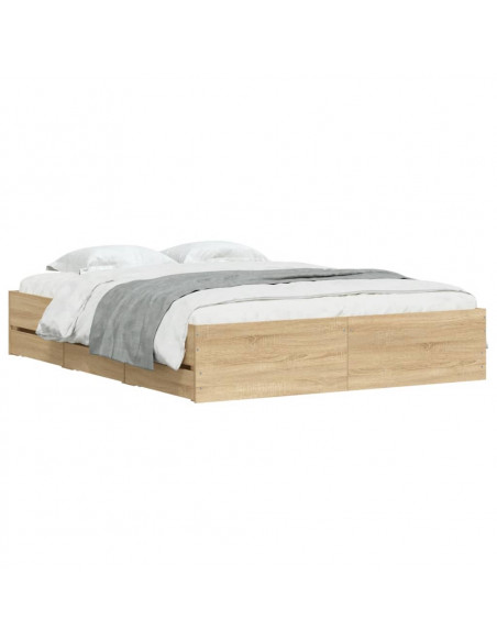 Giroletto Cassetti Rovere Sonoma 150x200 cm Legno Multistrato