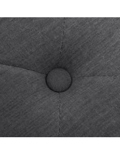 Panca in Lino e Legno Massello 150x40x48 cm Grigio Scuro